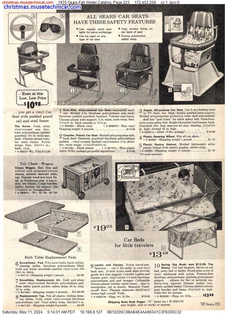 1970 Sears Fall Winter Catalog, Page 223