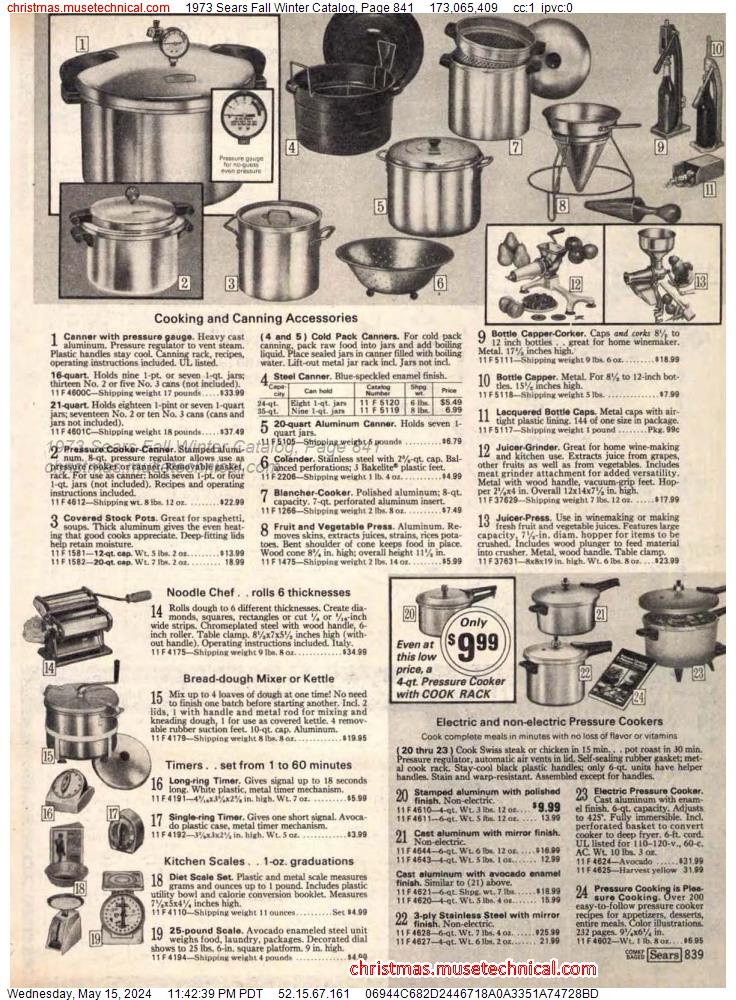 1973 Sears Fall Winter Catalog, Page 841