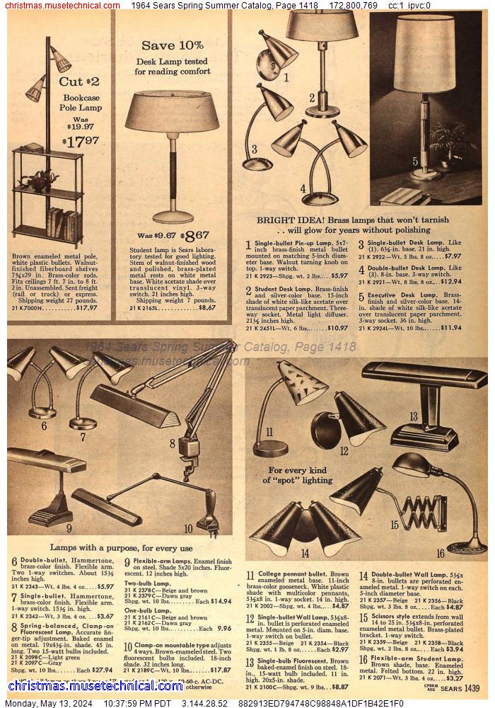 1964 Sears Spring Summer Catalog, Page 1418