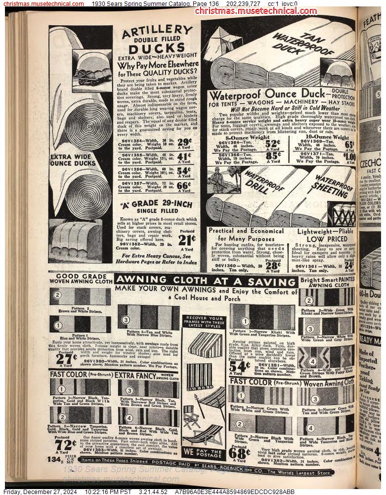 1930 Sears Spring Summer Catalog, Page 136