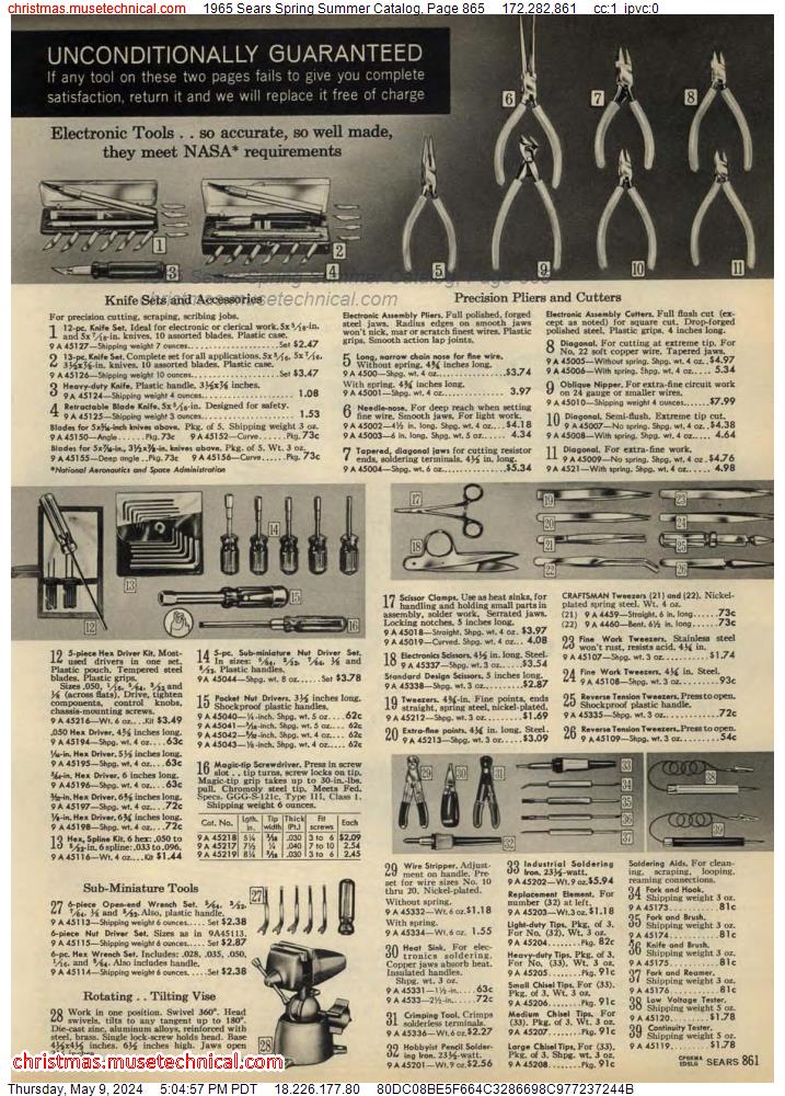 1965 Sears Spring Summer Catalog, Page 865