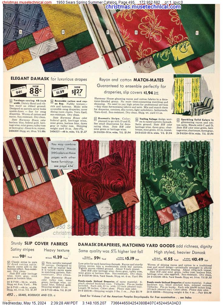 1950 Sears Spring Summer Catalog, Page 495