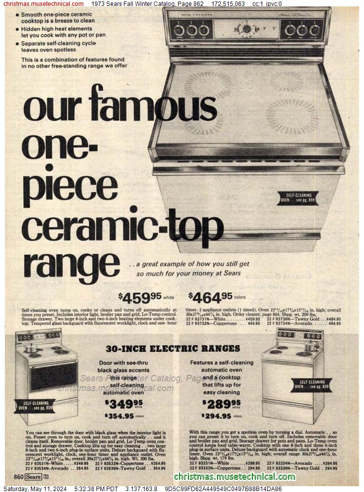 1973 Sears Fall Winter Catalog, Page 862