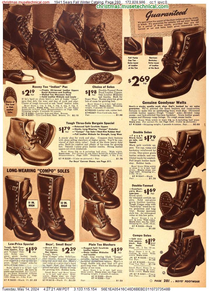 1941 Sears Fall Winter Catalog, Page 280