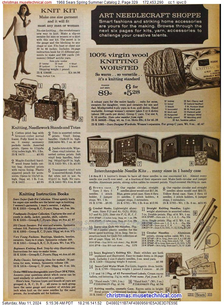 1968 Sears Spring Summer Catalog 2, Page 329