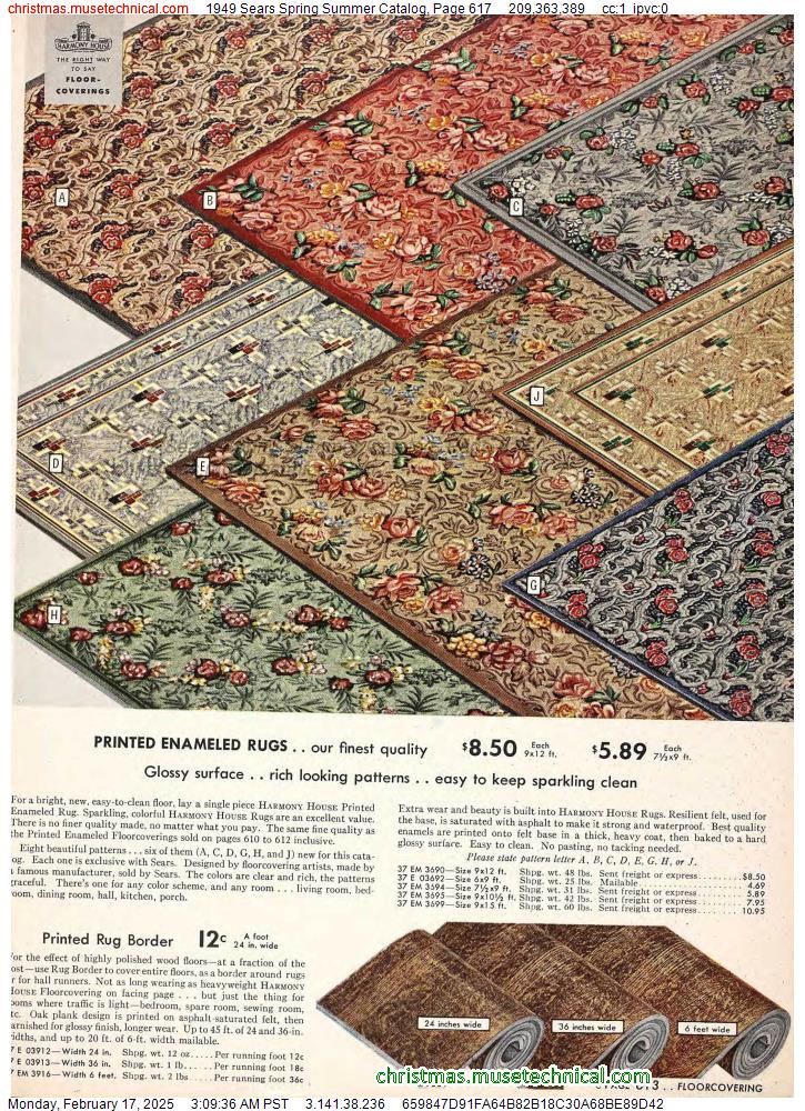 1949 Sears Spring Summer Catalog, Page 617