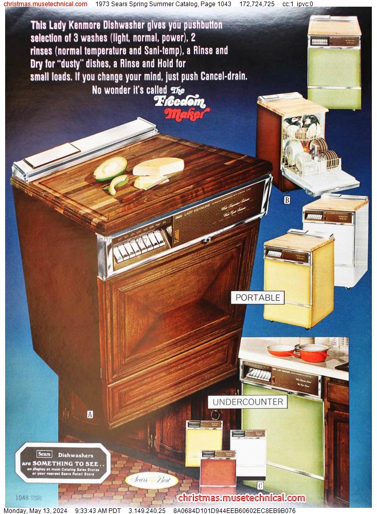 1973 Sears Spring Summer Catalog, Page 1043
