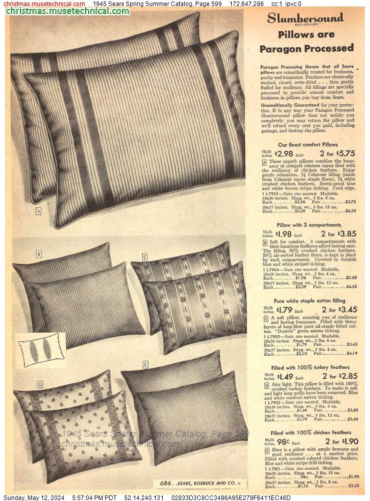 1945 Sears Spring Summer Catalog, Page 599