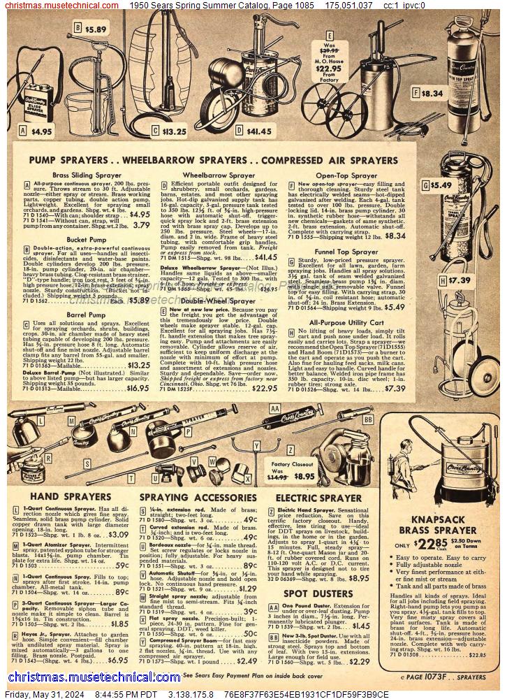 1950 Sears Spring Summer Catalog, Page 1085