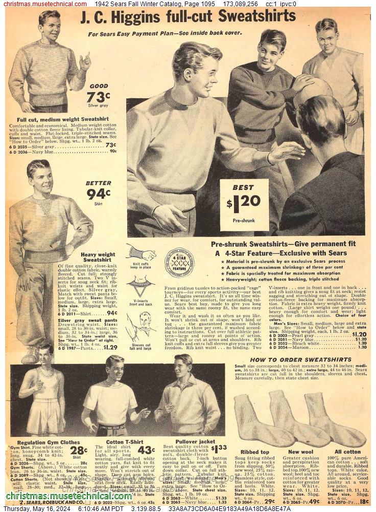 1942 Sears Fall Winter Catalog, Page 1095