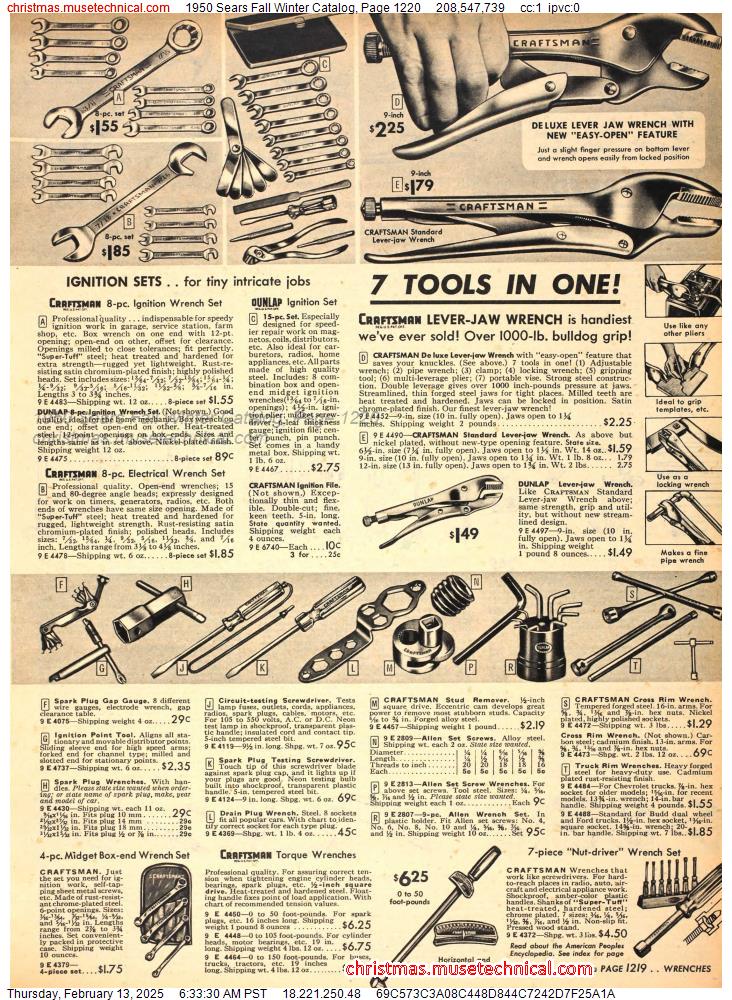 1950 Sears Fall Winter Catalog, Page 1220