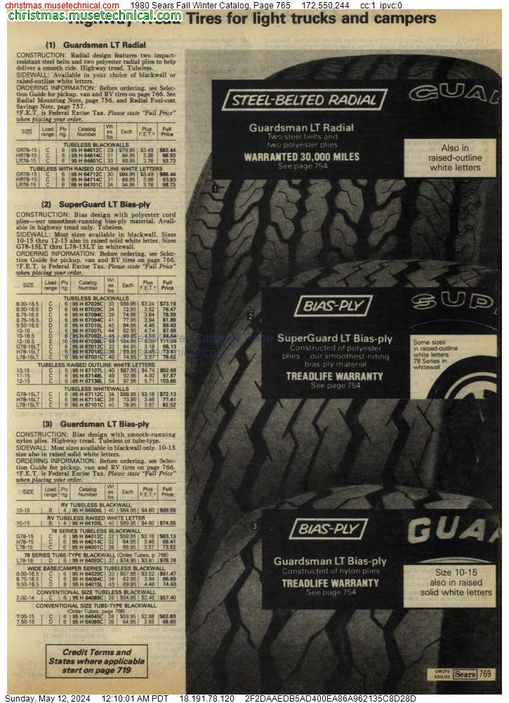 1980 Sears Fall Winter Catalog, Page 765