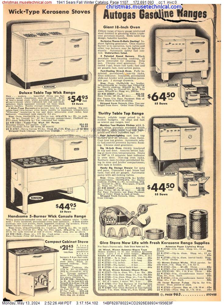 1941 Sears Fall Winter Catalog, Page 1107