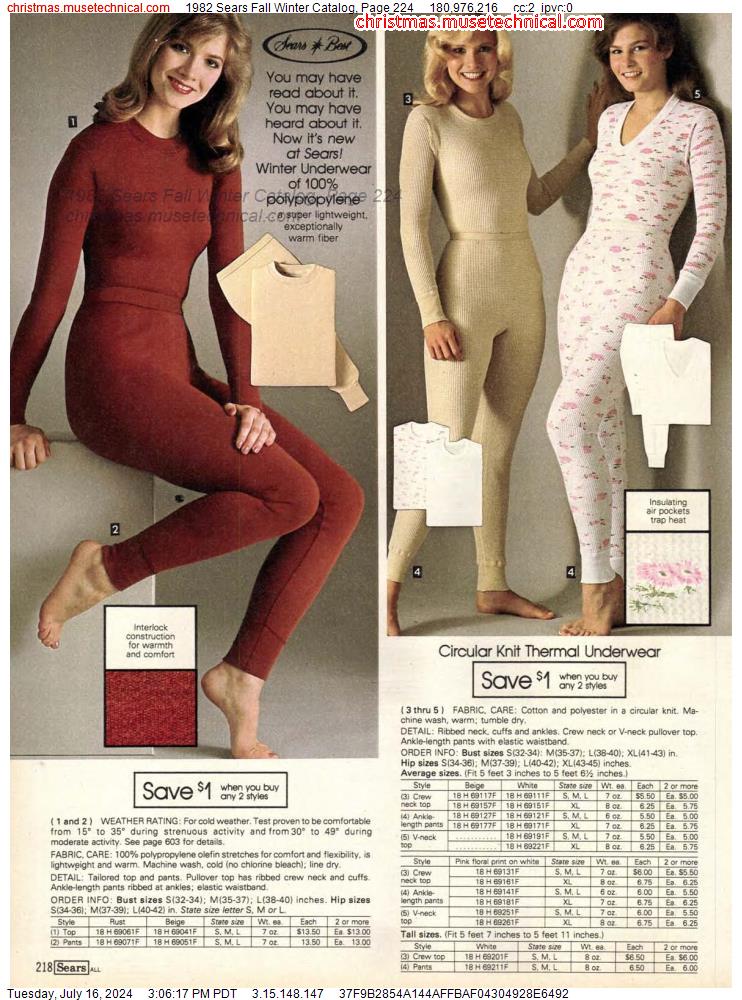 1982 Sears Fall Winter Catalog, Page 224