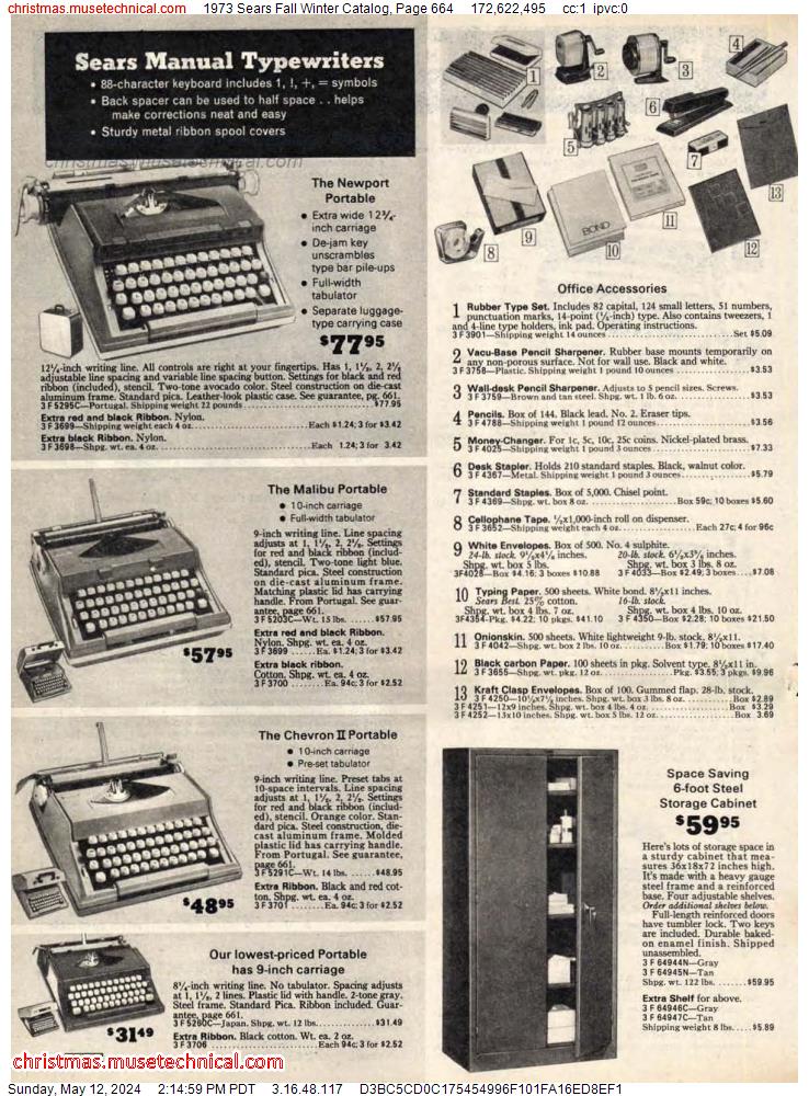 1973 Sears Fall Winter Catalog, Page 664
