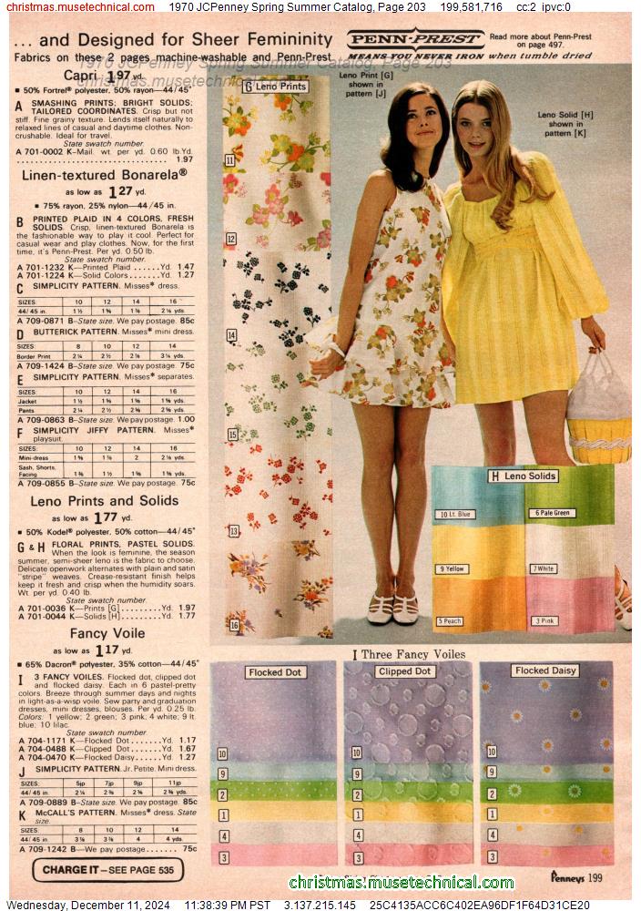 1970 JCPenney Spring Summer Catalog, Page 203