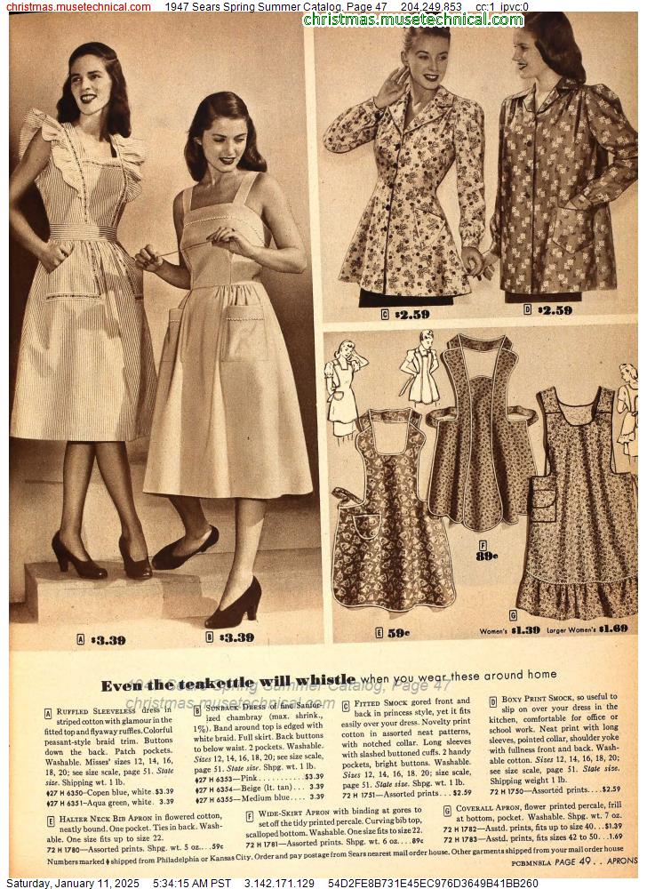 1947 Sears Spring Summer Catalog, Page 47