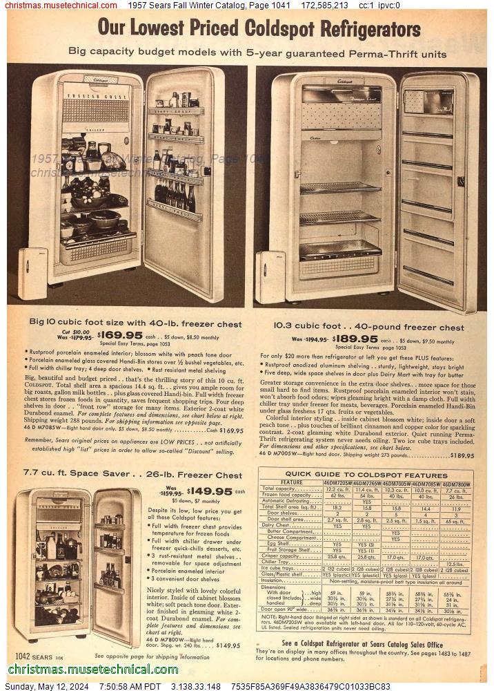1957 Sears Fall Winter Catalog, Page 1041