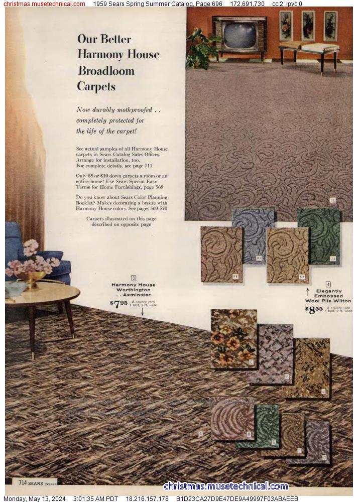 1959 Sears Spring Summer Catalog, Page 696