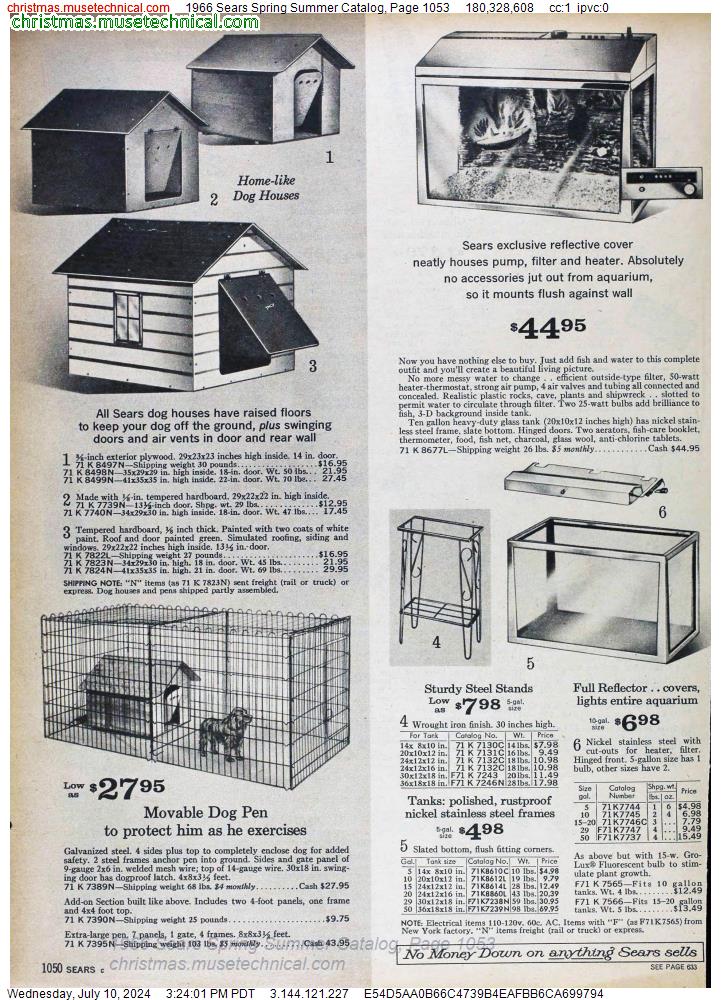1966 Sears Spring Summer Catalog, Page 1053