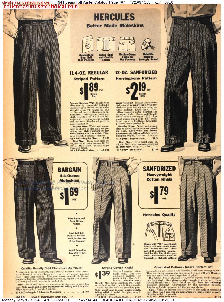 1941 Sears Fall Winter Catalog, Page 467