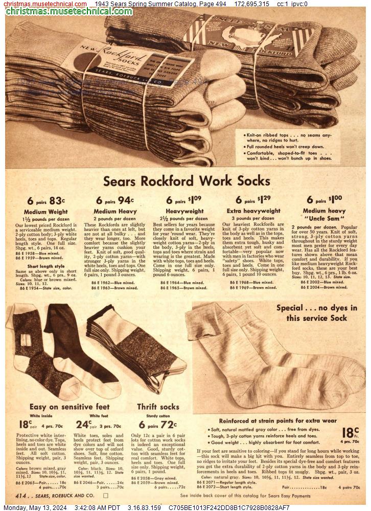 1943 Sears Spring Summer Catalog, Page 494