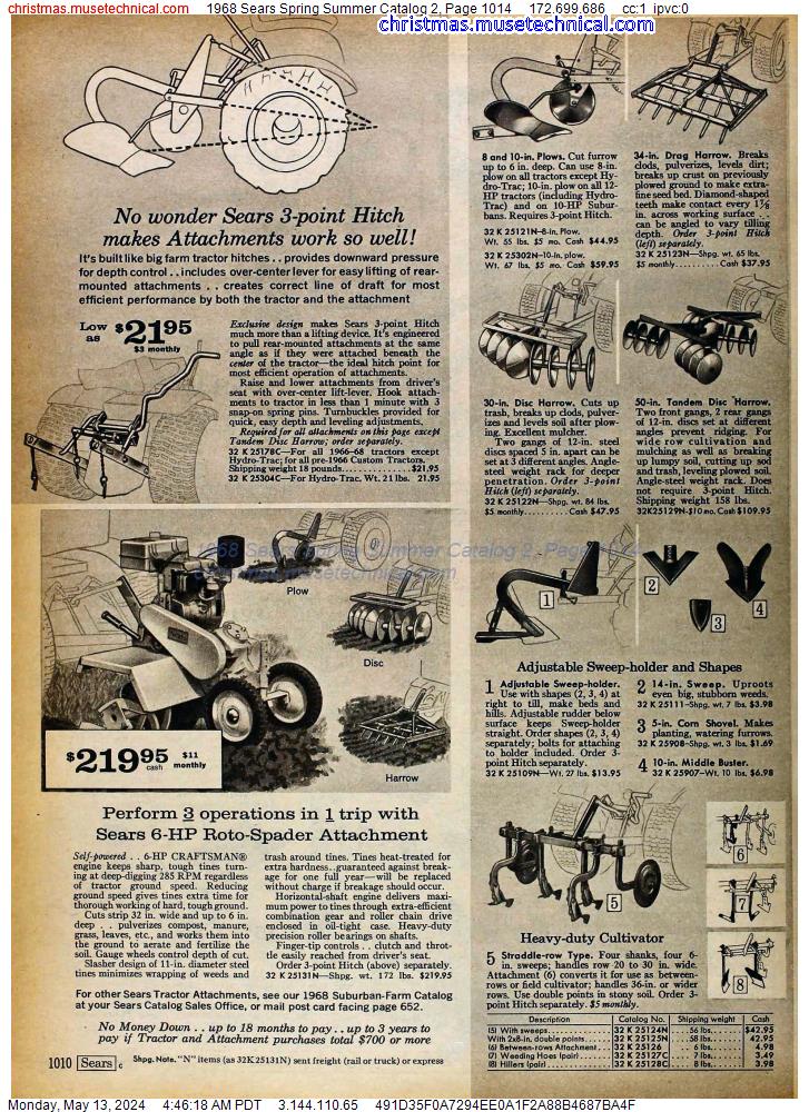 1968 Sears Spring Summer Catalog 2, Page 1014