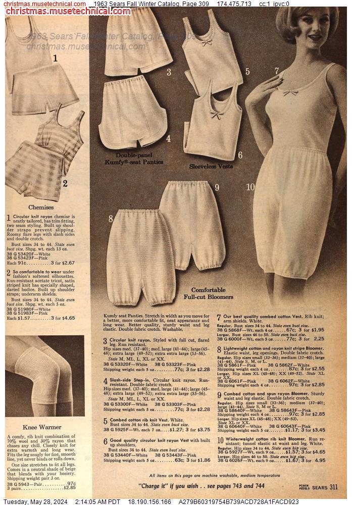 1963 Sears Fall Winter Catalog, Page 309