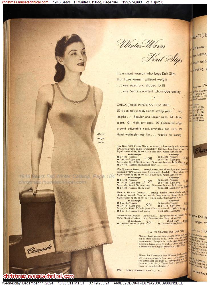 1946 Sears Fall Winter Catalog, Page 184