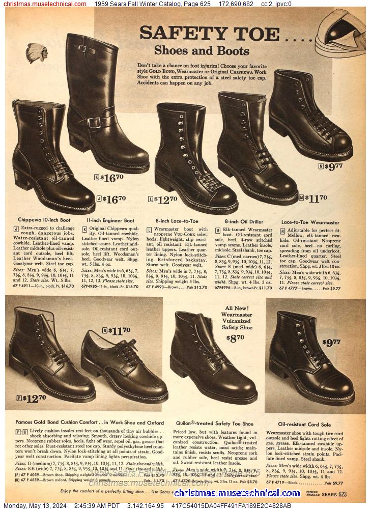 1959 Sears Fall Winter Catalog, Page 625