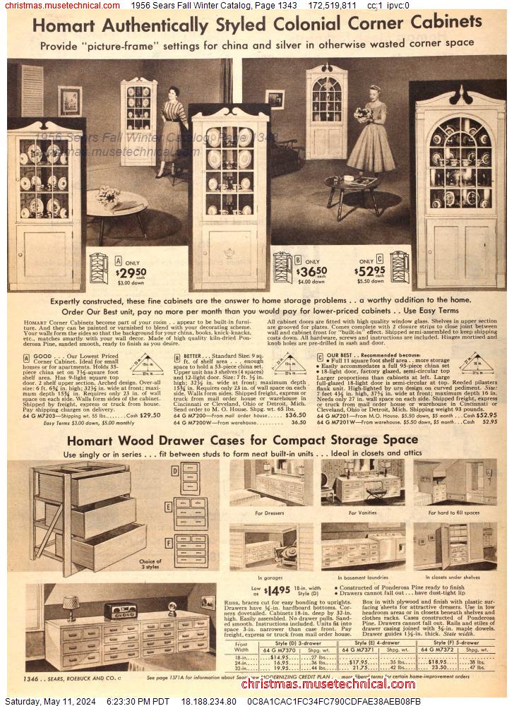1956 Sears Fall Winter Catalog, Page 1343