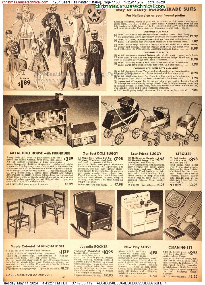 1951 Sears Fall Winter Catalog, Page 1158
