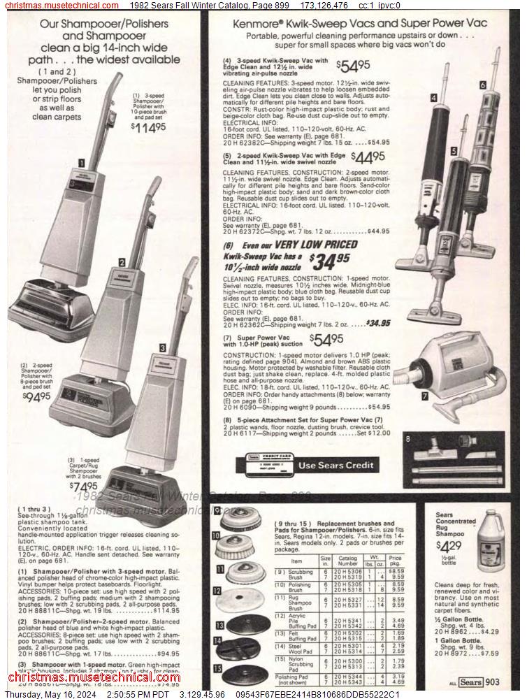 1982 Sears Fall Winter Catalog, Page 899
