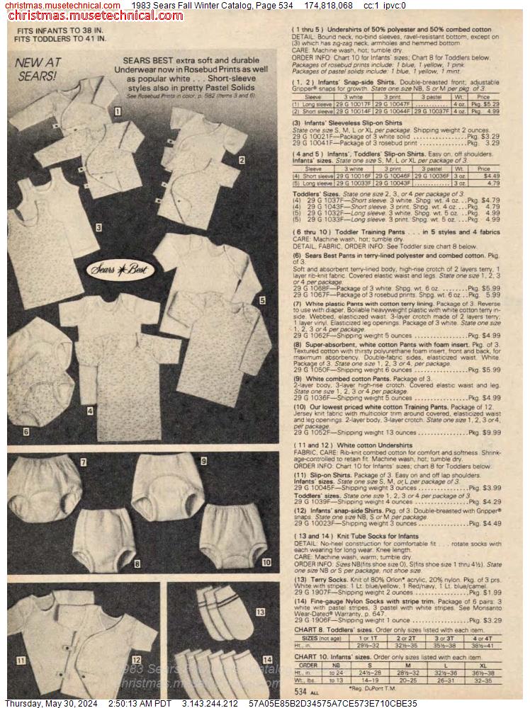 1983 Sears Fall Winter Catalog, Page 534