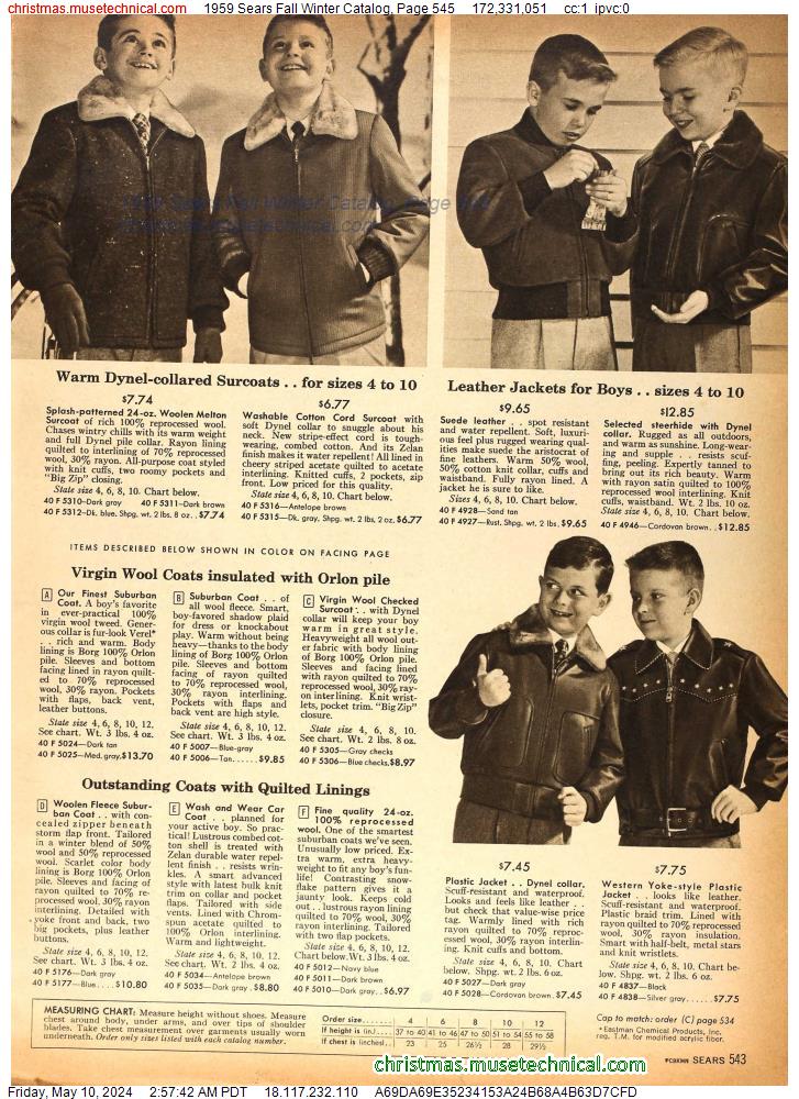 1959 Sears Fall Winter Catalog, Page 545