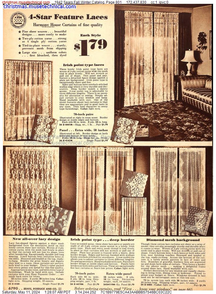 1942 Sears Fall Winter Catalog, Page 801