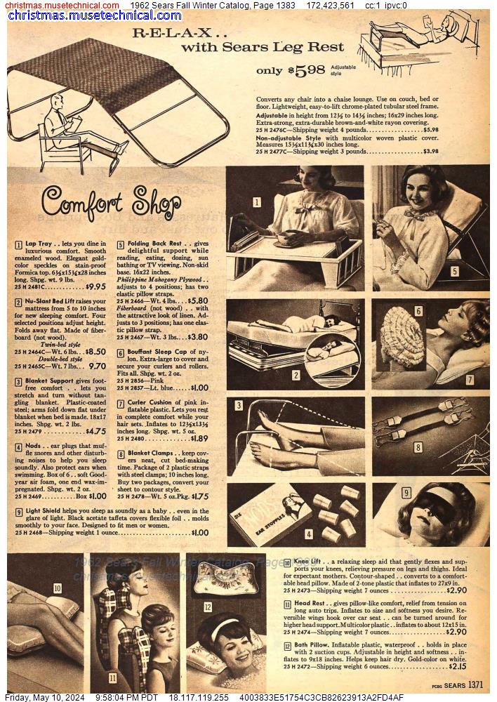 1962 Sears Fall Winter Catalog, Page 1383