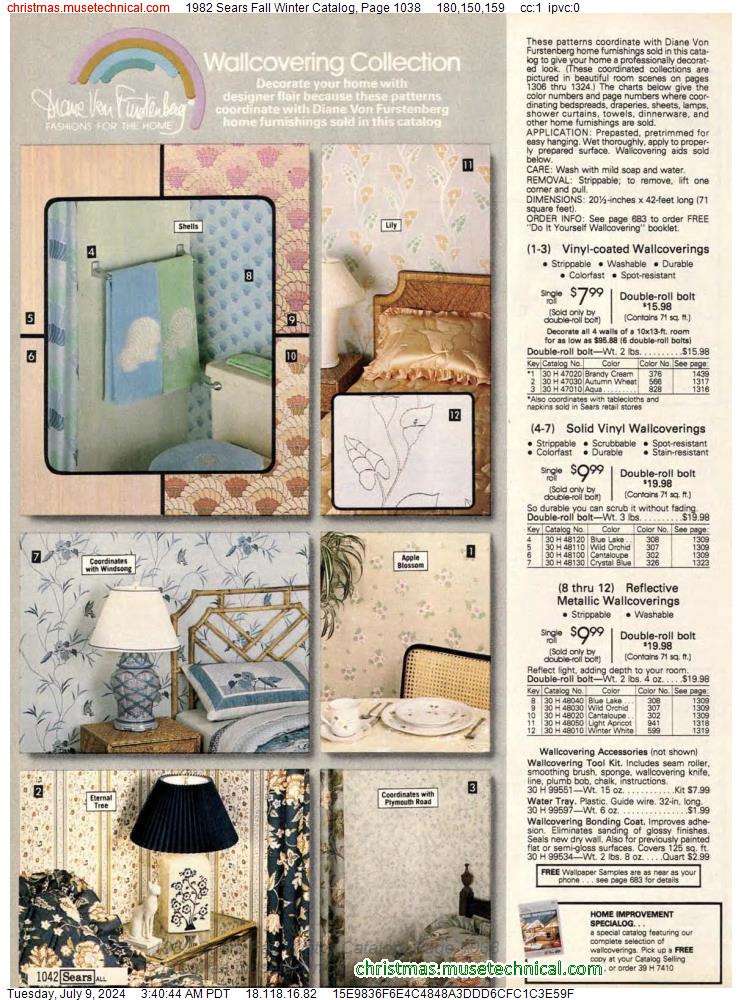 1982 Sears Fall Winter Catalog, Page 1038