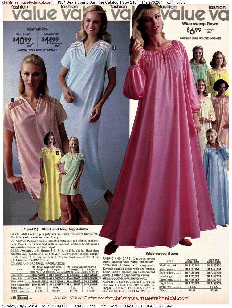 1981 Sears Spring Summer Catalog, Page 216