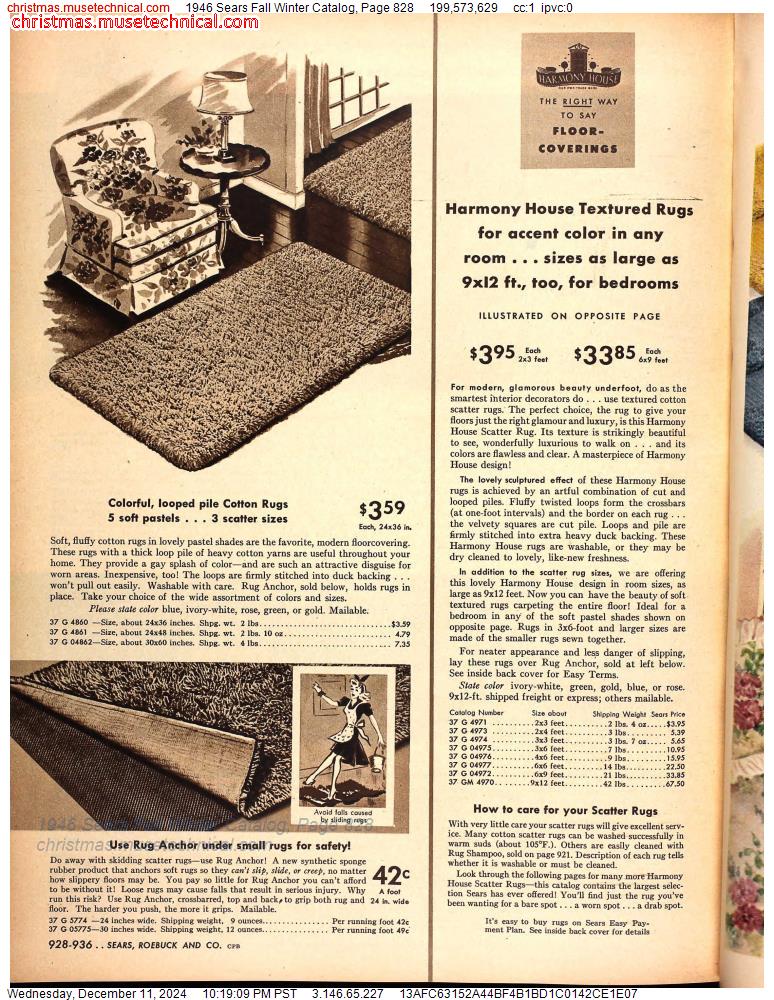 1946 Sears Fall Winter Catalog, Page 828