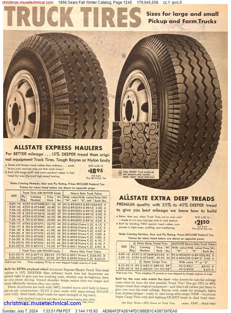1956 Sears Fall Winter Catalog, Page 1245