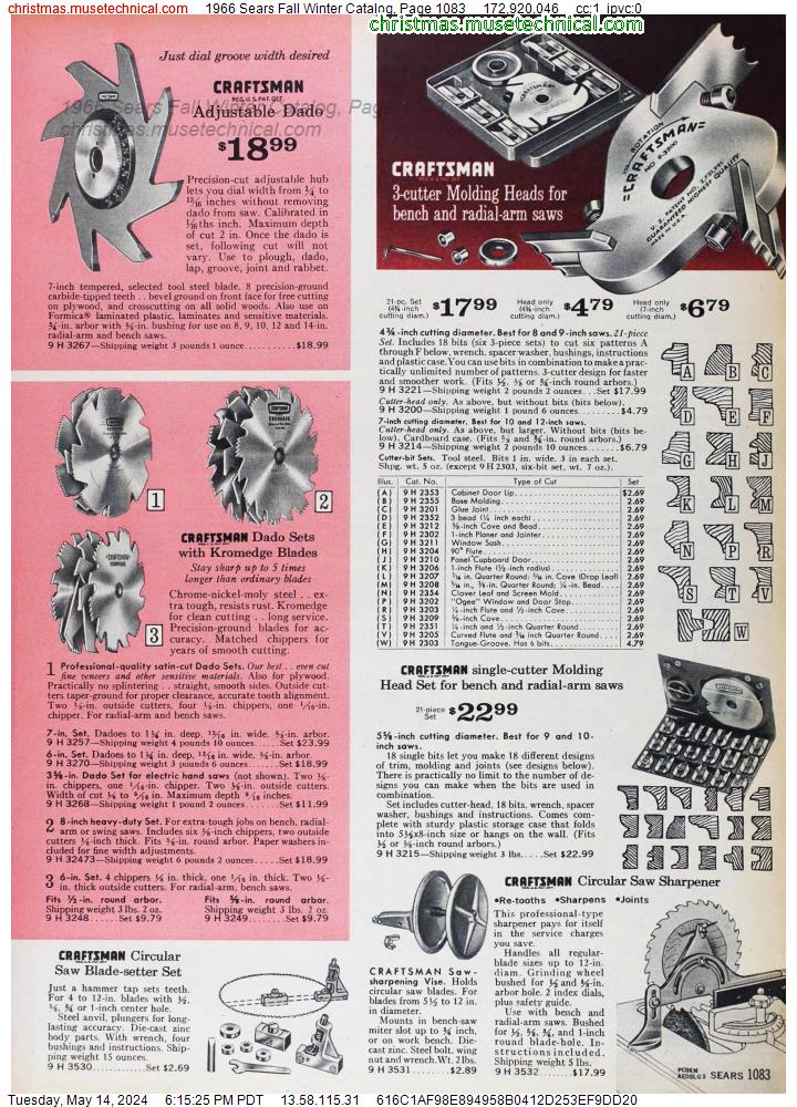 1966 Sears Fall Winter Catalog, Page 1083