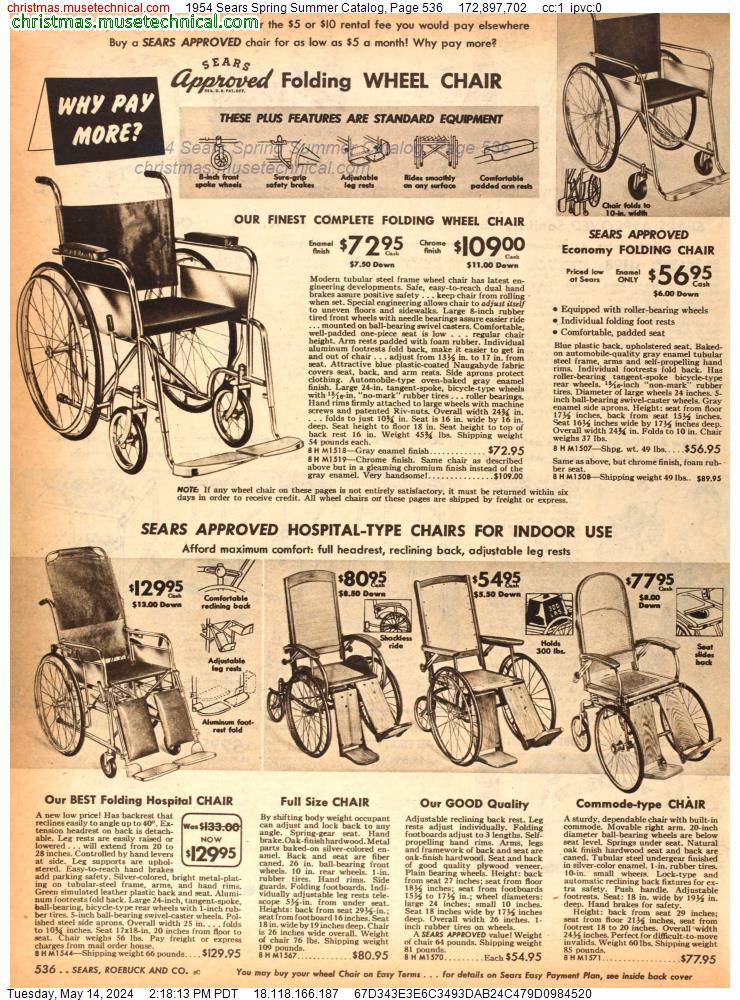 1954 Sears Spring Summer Catalog, Page 536