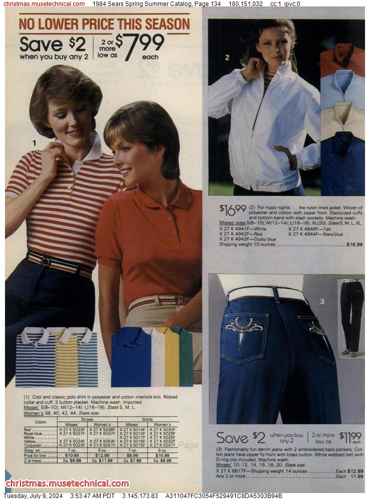 1984 Sears Spring Summer Catalog, Page 134