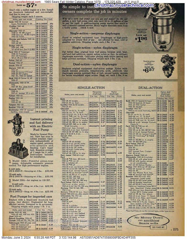 1965 Sears Fall Winter Catalog, Page 1079
