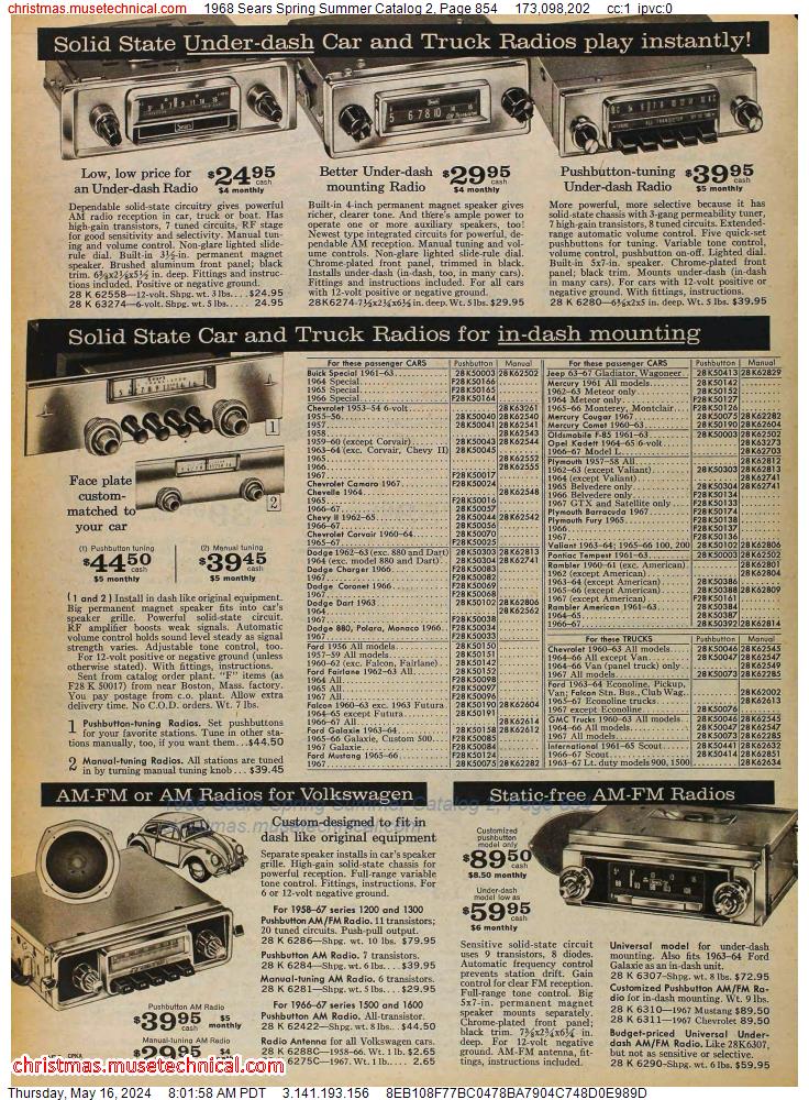 1968 Sears Spring Summer Catalog 2, Page 854