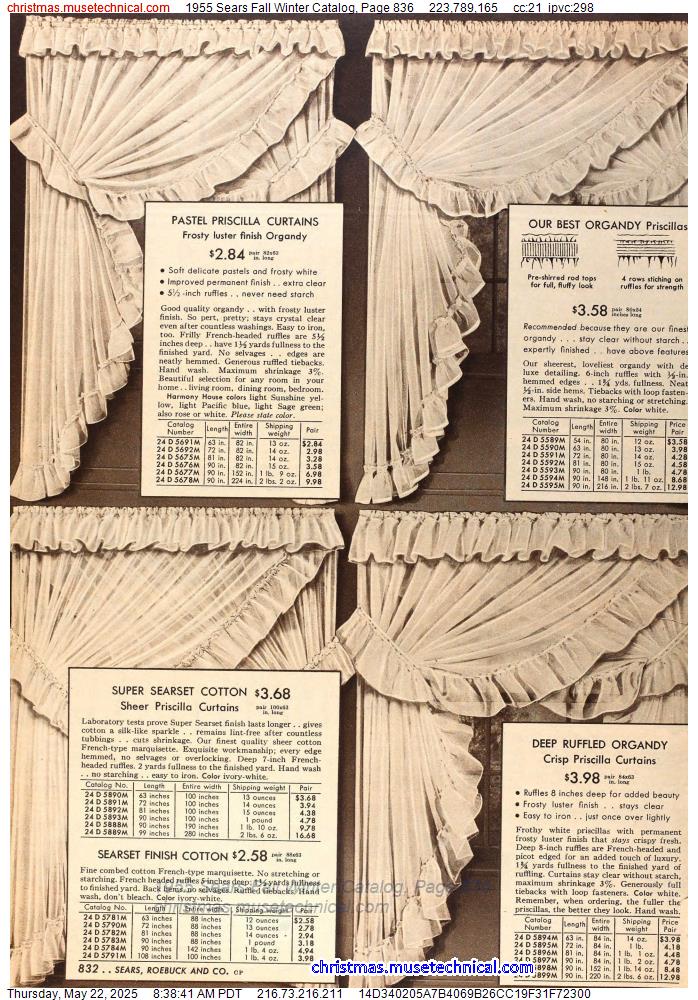 1955 Sears Fall Winter Catalog, Page 836