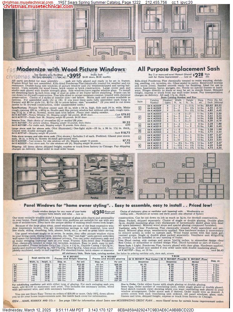 1957 Sears Spring Summer Catalog, Page 1222