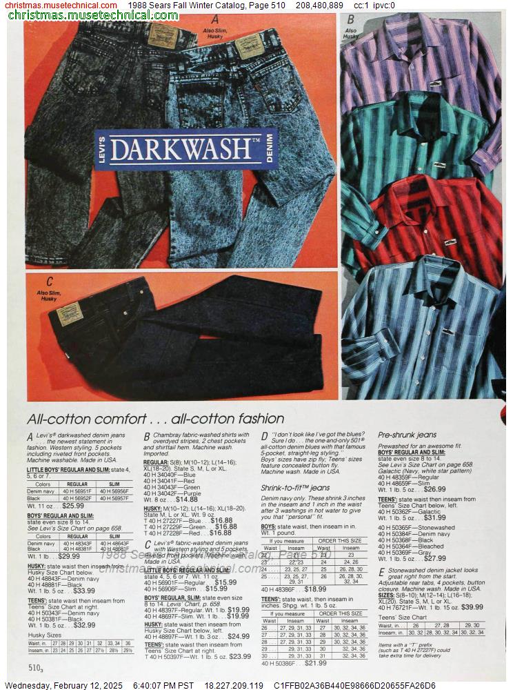 1988 Sears Fall Winter Catalog, Page 510