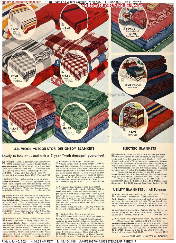 1948 Sears Fall Winter Catalog, Page 635